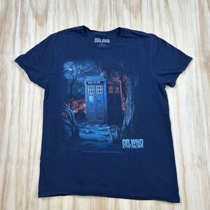 Dr. Who & The Daleks Shirt Mens M Blue Short Sleeve Cotton TV Show